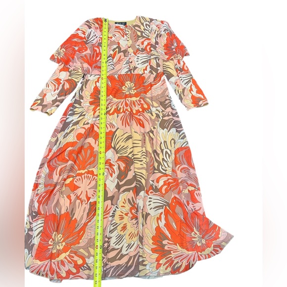 Refka Long Sleeve Print Dress (NWT) Size: 8 / Color: Orange / Item# 1-23724 - Picture 9 of 9
